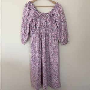 Floral Pink Midi Dress